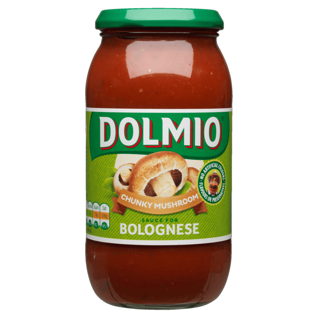 菱 Calories in Dolmio Chunky Mushroom Sauce for Bolognese