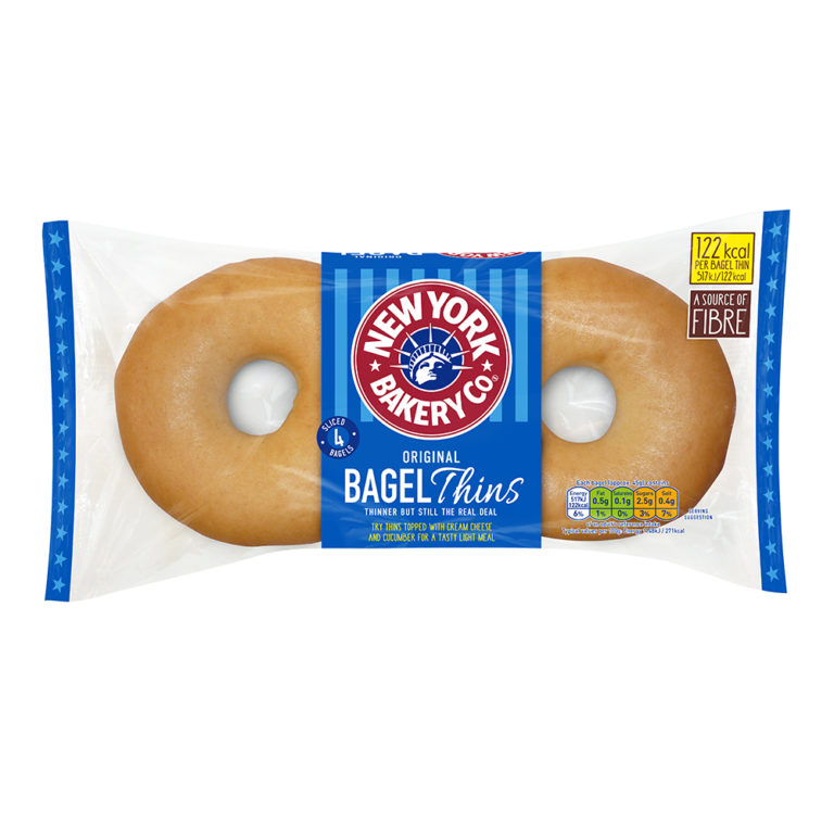 稜 Calories in New York Bakery Co Original Bagel Thins