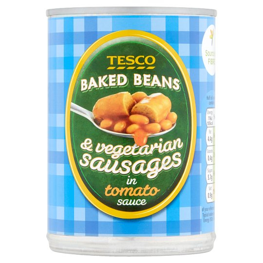 參 Calories in Tesco Baked Beans & Vegetarian Sausages in Tomato Sauce