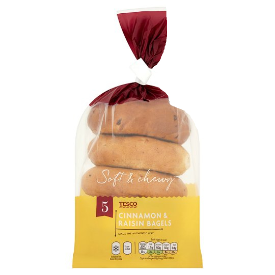 稜 Calories in Tesco Cinnamon & Raisin Bagels