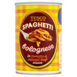 Calories in Tesco Spaghetti Bolognese in Tomato & Minced Beef Sauce