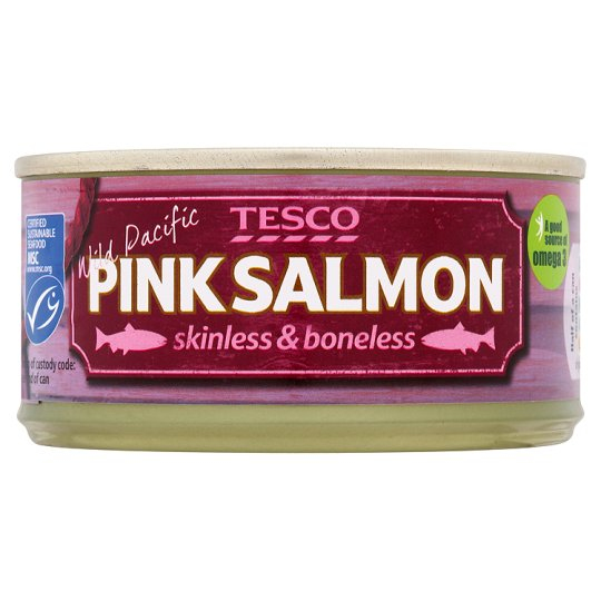 Calories in Tesco Wild Pacific Pink Salmon Skinless & Boneless