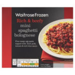 Calories in Waitrose Frozen Rich & Beefy Mini Spaghetti Bolognese