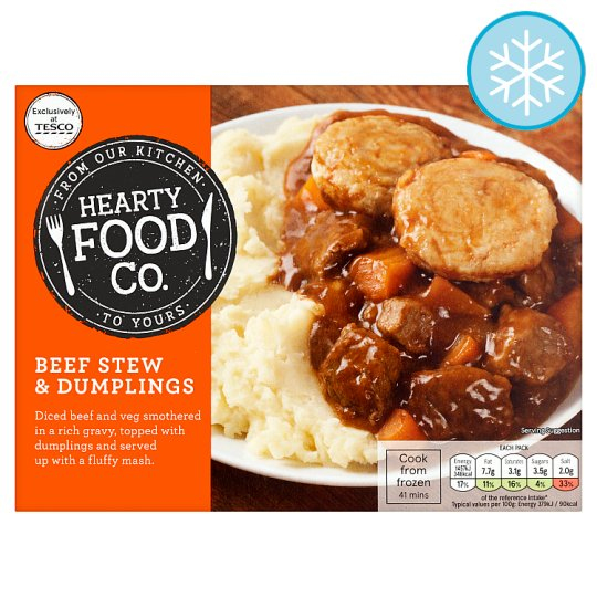 菱 Calories in Hearty Food Co. Beef Stew & Dumplings