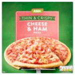 Calories in Asda Thin & Crispy Cheese & Ham Pizza