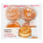 Calories in Essential Waitrose 4 Raspberry Jam Doughnuts