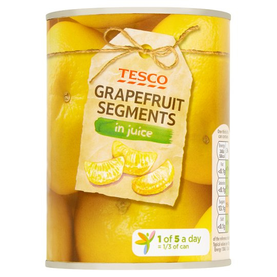 省 Calories in Tesco Grapefruit Segments in Juice