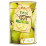 Calories in Tesco Quartered Pears in Juice