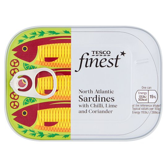 Calories in Tesco Finest North Atlantic Sardines with Chilli, Lime and