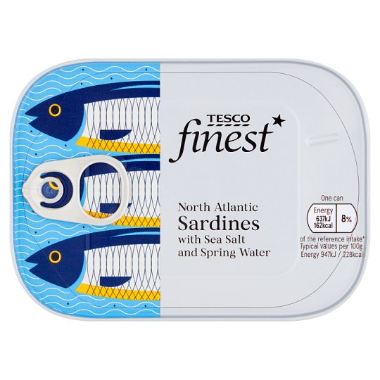 Calories in Tesco Finest North Atlantic Sardines with Sea Salt and