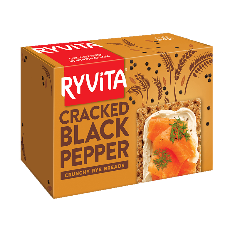 稜 Calories in Ryvita Cracked Black Pepper Crunchy Rye Breads